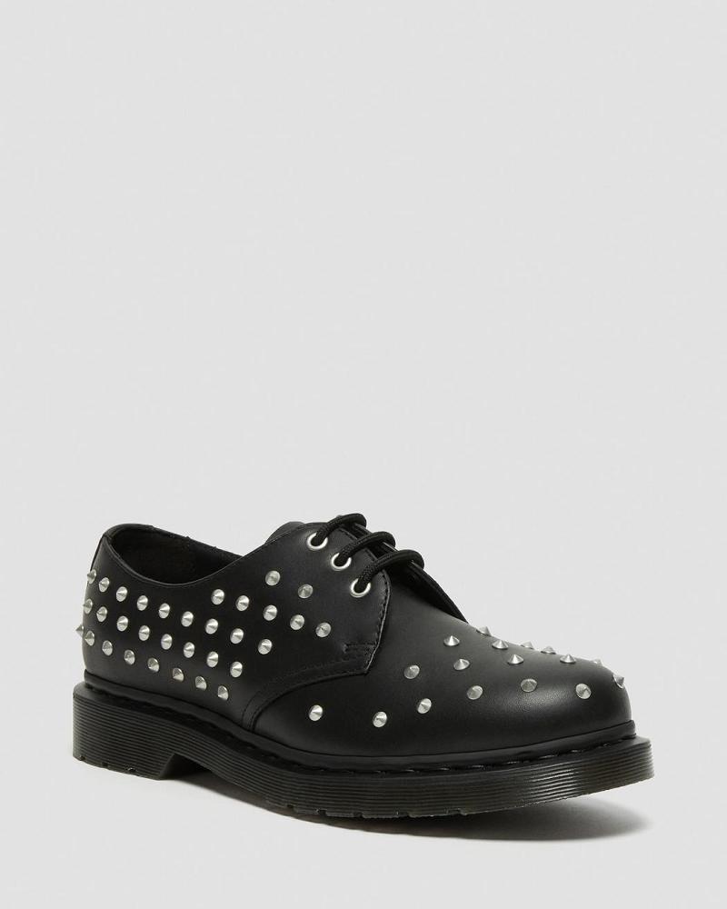 Men\'s Dr Martens 1461 Stud Wanama Leather Oxfords Shoes Black | AU 606TCE